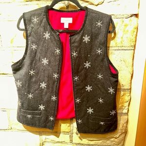 Talbots Christmas Vest size M